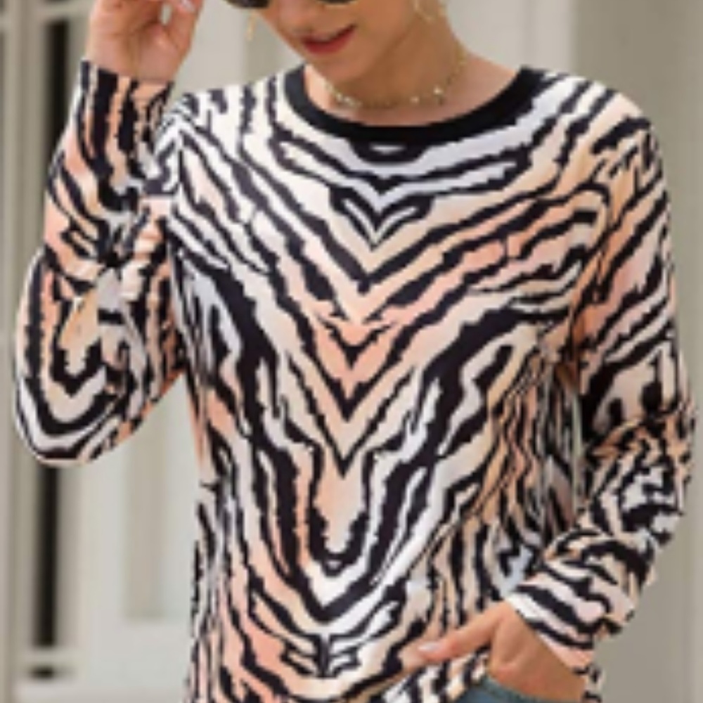 Blouse and Top Leopard Print Basic Long Sleeve Sof